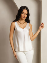 [Light Gray] SilkSilky  Sleeveless V Neck Camisole Top 006