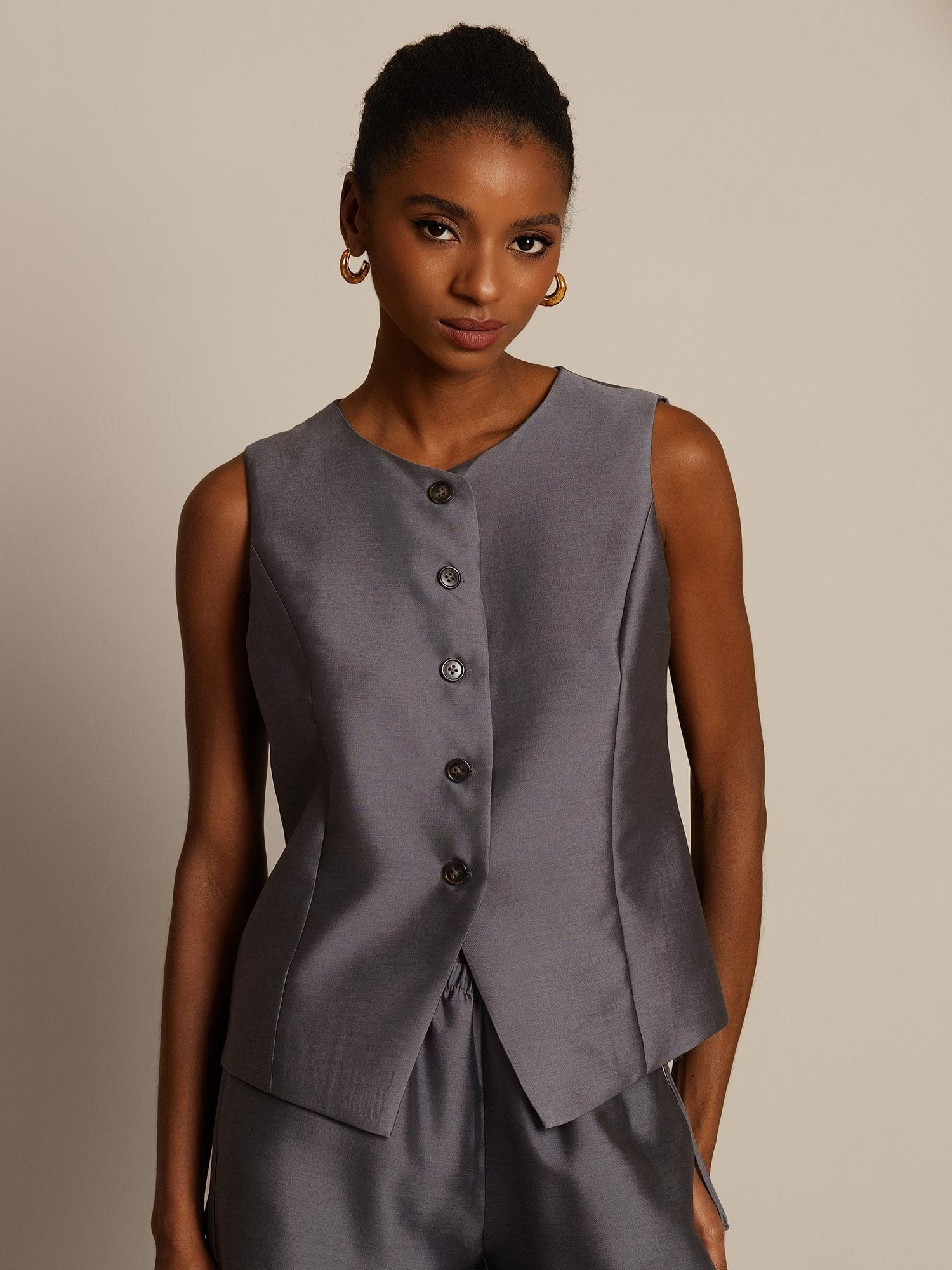 [Gray] SilkSilky 32Momme Silk Womens Vest 003