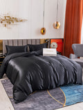 SilkSilky US 19Momme Pure Silk Bedding Set Black 005