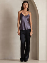 [Purple Gray] SilkSilky  Spaghetti Strap V Neck Camisole Top 003