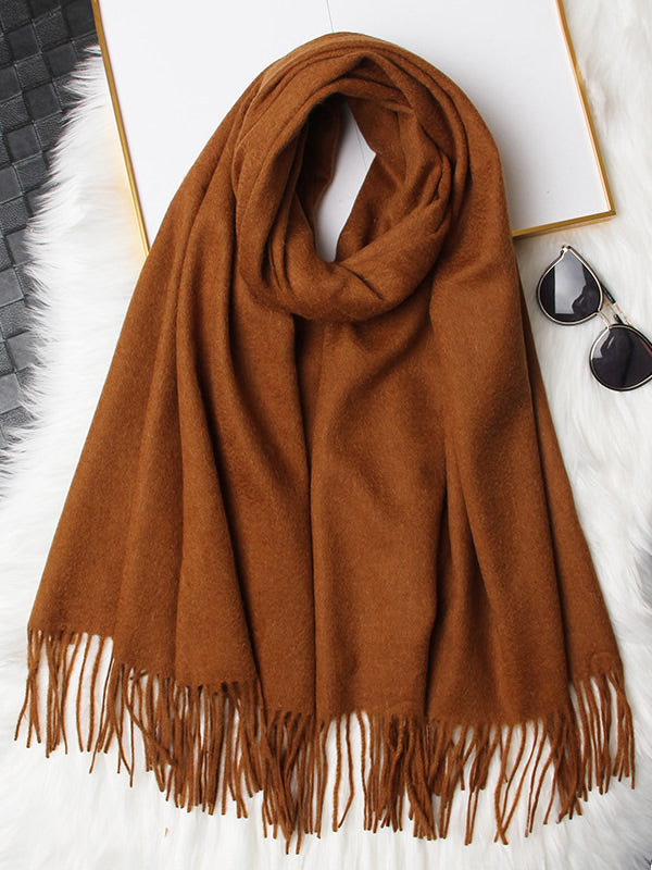 [Brown] SilkSilky  Wool Scarf 006
