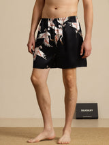 [Black] SilkSilky 19Momme Mens Sleep Bottoms 001