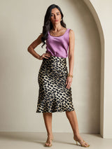 [Leopard] SilkSilky  19Momme Pure Silk Skirt 007,