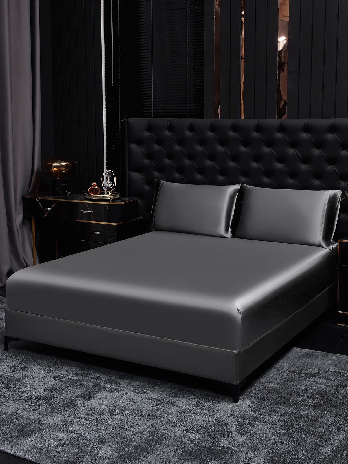 [Dark Gray] SilkSilky  19Momme Pure Silk Bedding Set 001