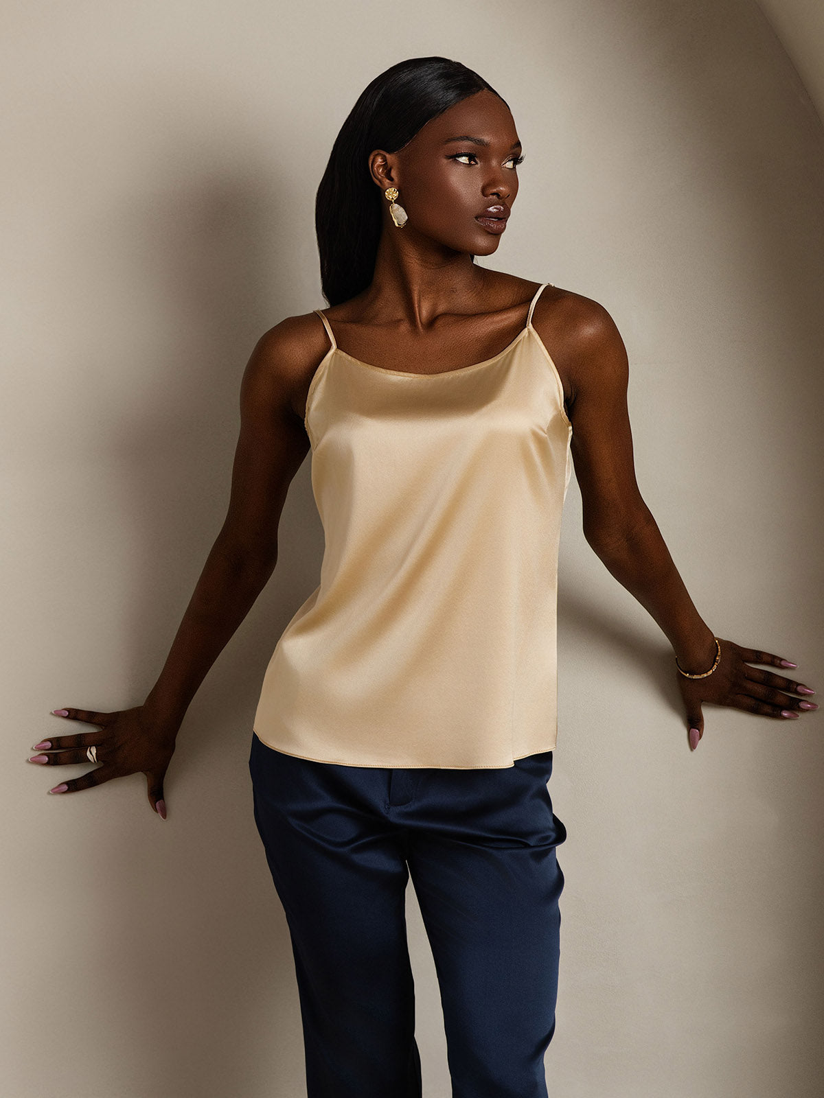 [Champagne] SilkSilky  19Momme Silk Camisoles 005