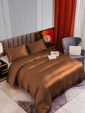 SilkSilky US 22Momme Pure Silk Bedding Set Coffee 002