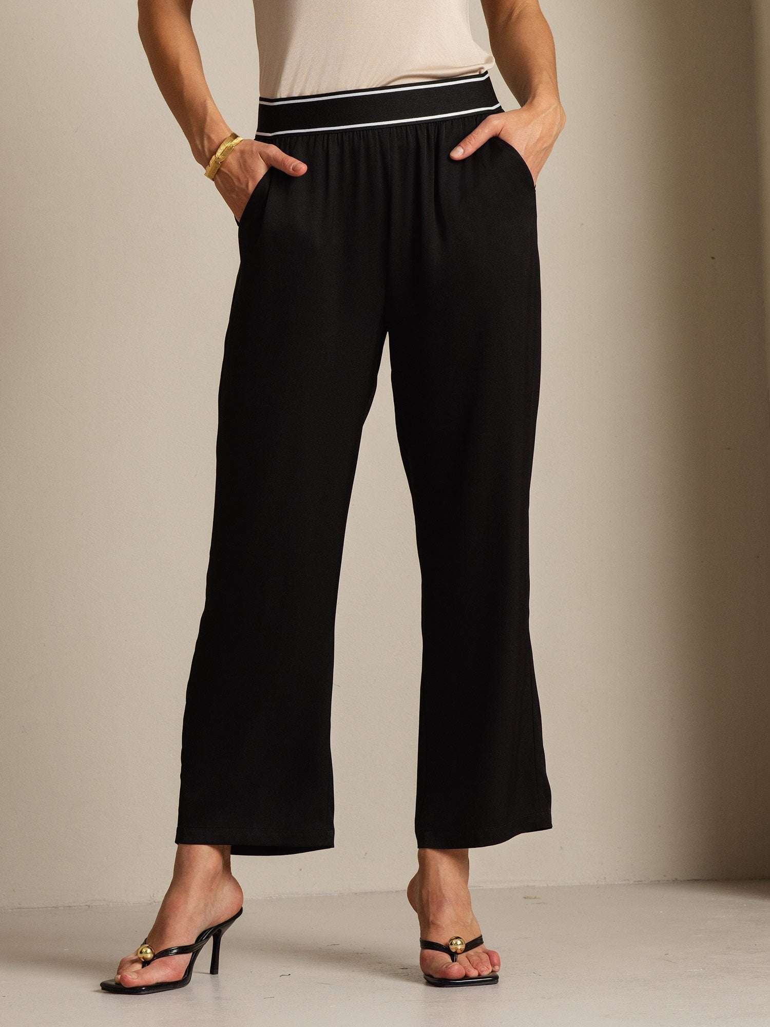 [Black] SilkSilky 22Momme Silk Womens Pants 009