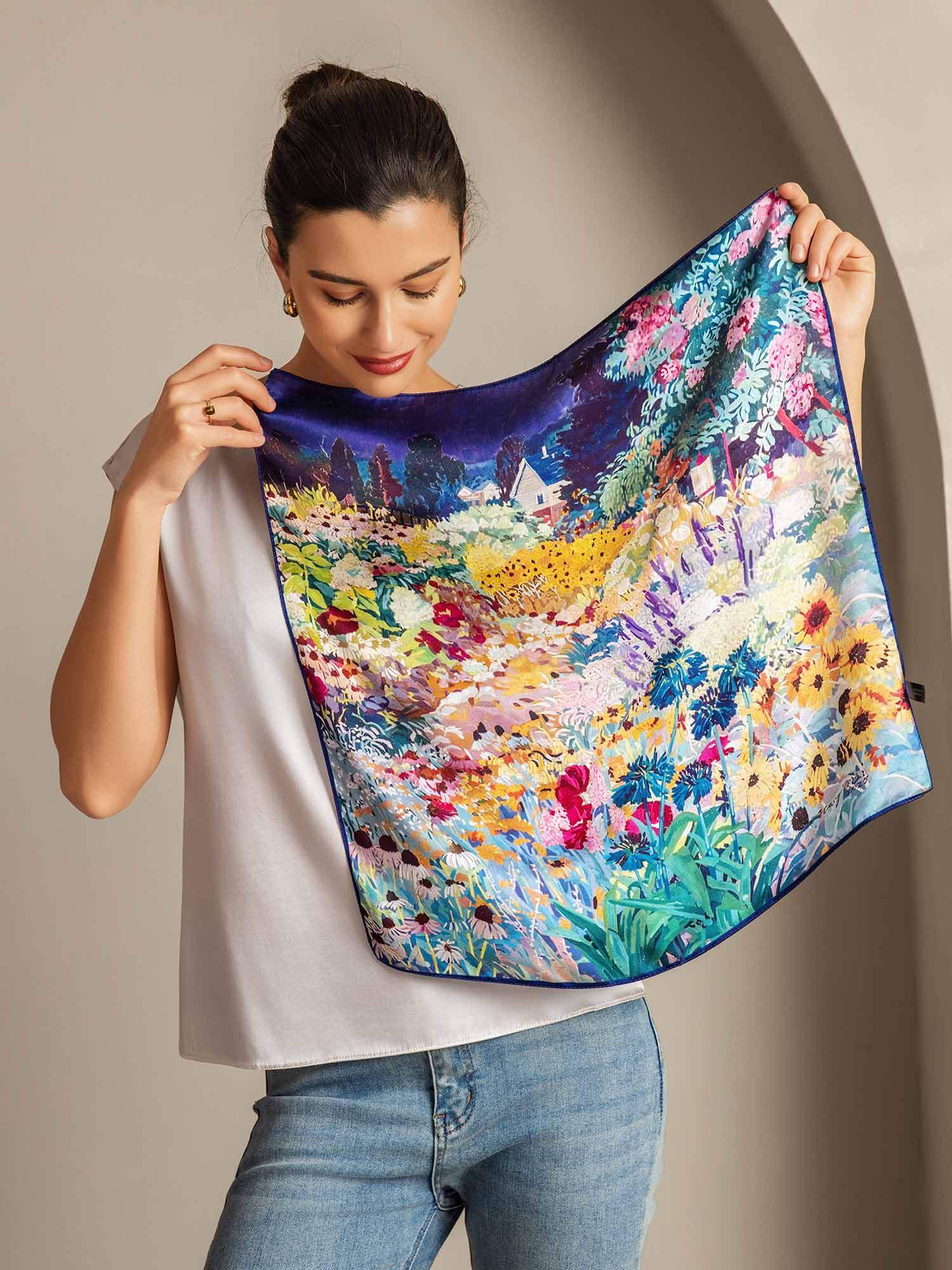 [Multi] SilkSilky Pure Silk Scarf 003
