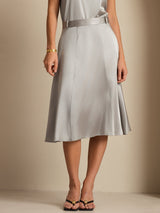 [Griffin Gray] SilkSilky  19Momme Stretch Silk Charmeuse Skirt 003