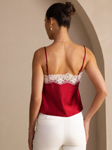 [Wine] SilkSilky  Spaghetti Strap V Neck Camisole Top 002