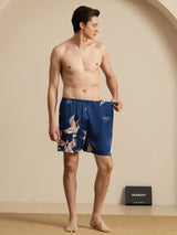 [Dark Blue] SilkSilky 19Momme Mens Sleep Bottoms 007
