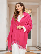 [Rose Red] SilkSilky  Wool Scarf 002
