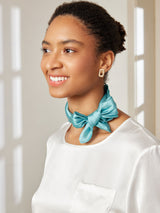 [Teal] SilkSilky  Scarf 003