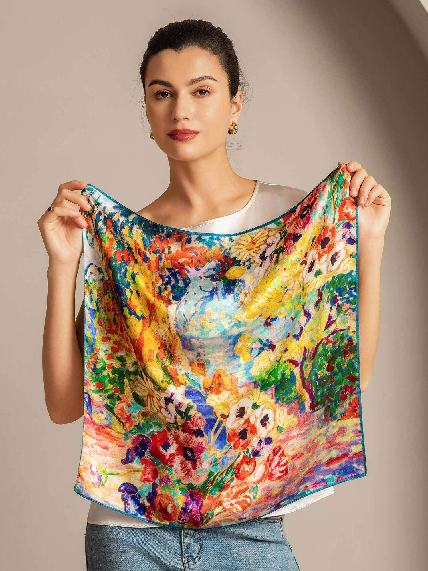 [Multi] SilkSilky Pure Silk Scarf 002