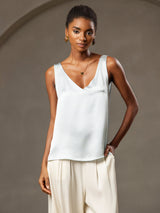[Light Blue] SilkSilky  Sleeveless V Neck Camisole Top 001