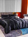 SilkSilky US 22Momme Pure Silk Bedding Set Black 003