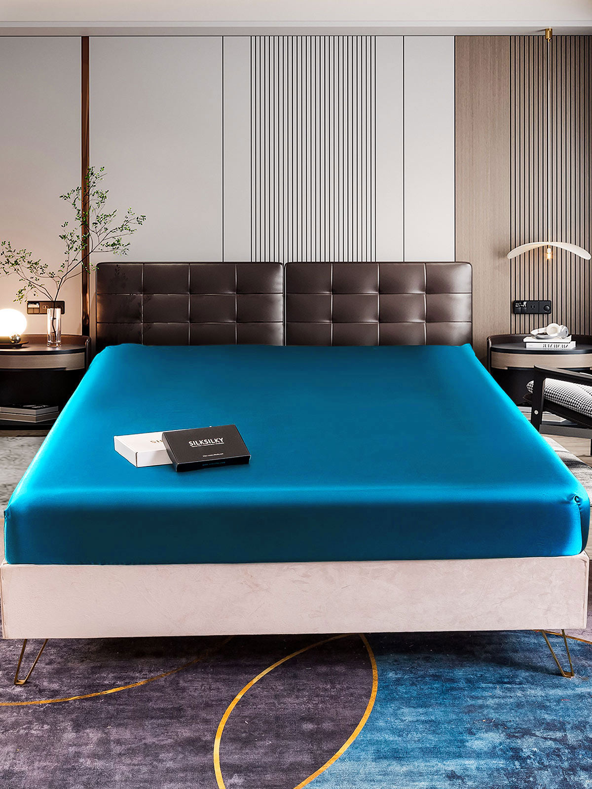 [Teal] SilkSilky  22Momme Pure Silk Sheet 001