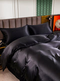 SilkSilky US 25Momme Pure Silk Bedding Set Black 004