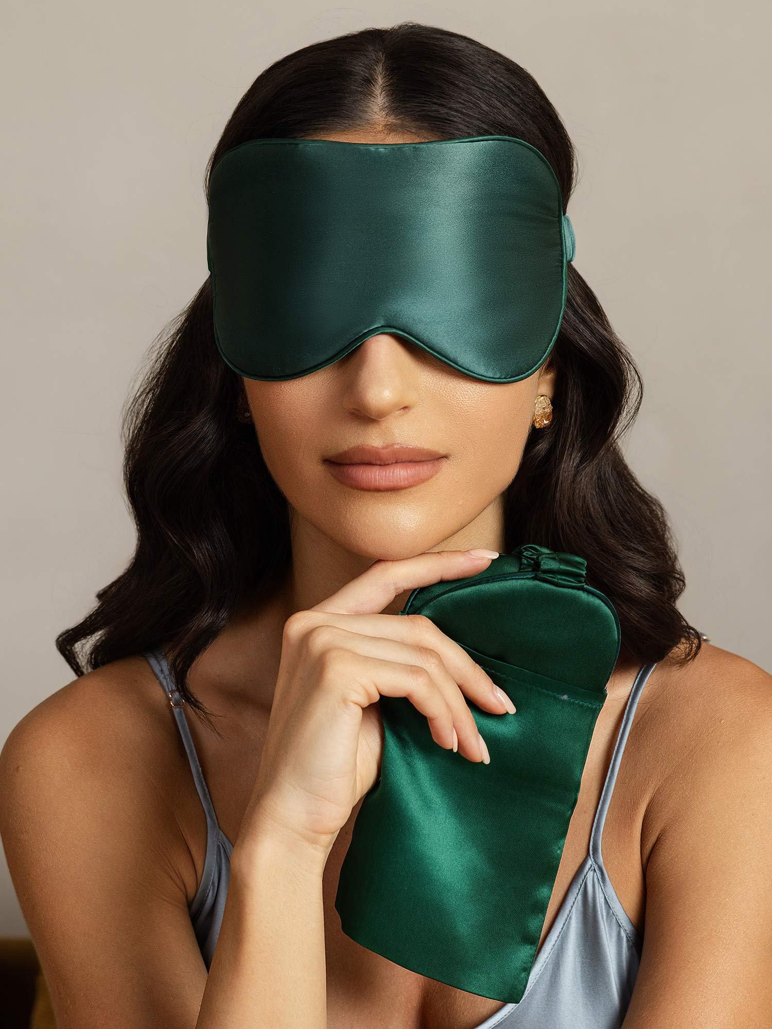 [DarkGreen] SilkSilky Pure Silk Eye Mask 006
