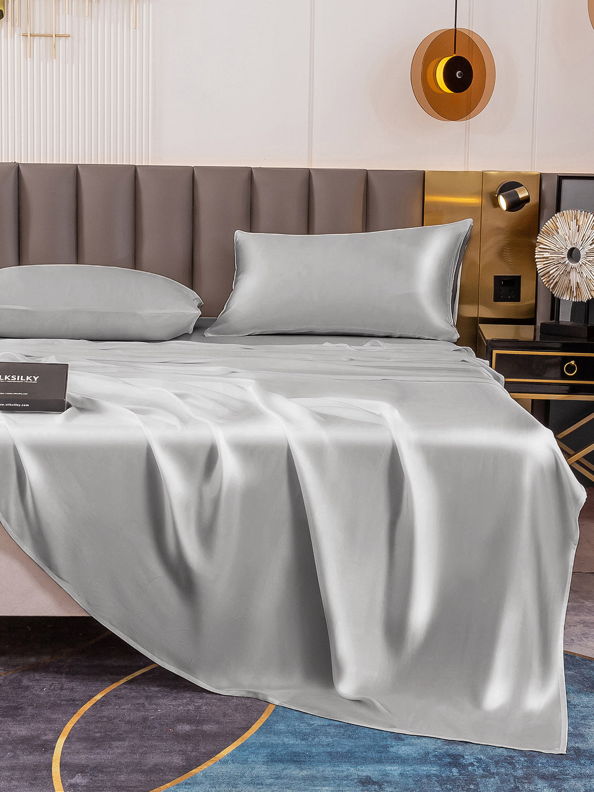 [Silver] SilkSilky  19Momme Pure Silk Bedding Set 006