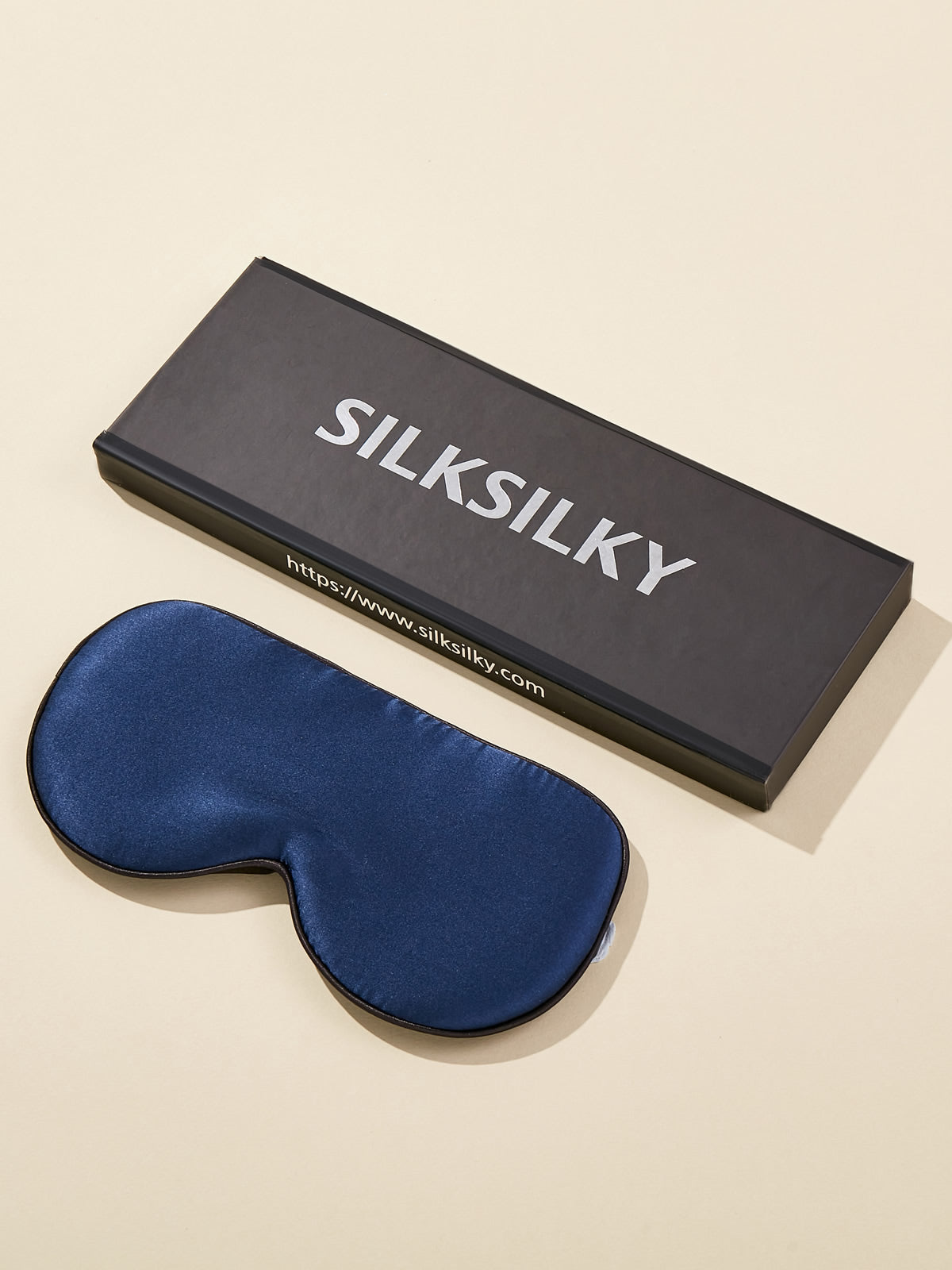 SilkSilky US 19Momme Pure Silk Eye Mask DarkBlue 002