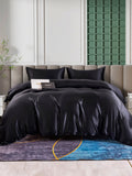 SilkSilky US 25Momme Pure Silk Bedding Set Black 002