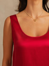 [Wine] SilkSilky  Sleeveless Scoop Neck Women's Pajamas 004