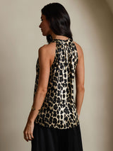 [Leopard] SilkSilky  19Momme Silk Womens T-Shirt 002,