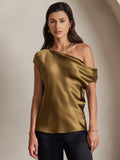 SilkSilky-US-19Momme-Silk-Blend-Sleeveless-One-Shoulder-Women's-T-Shirt-Brown-001