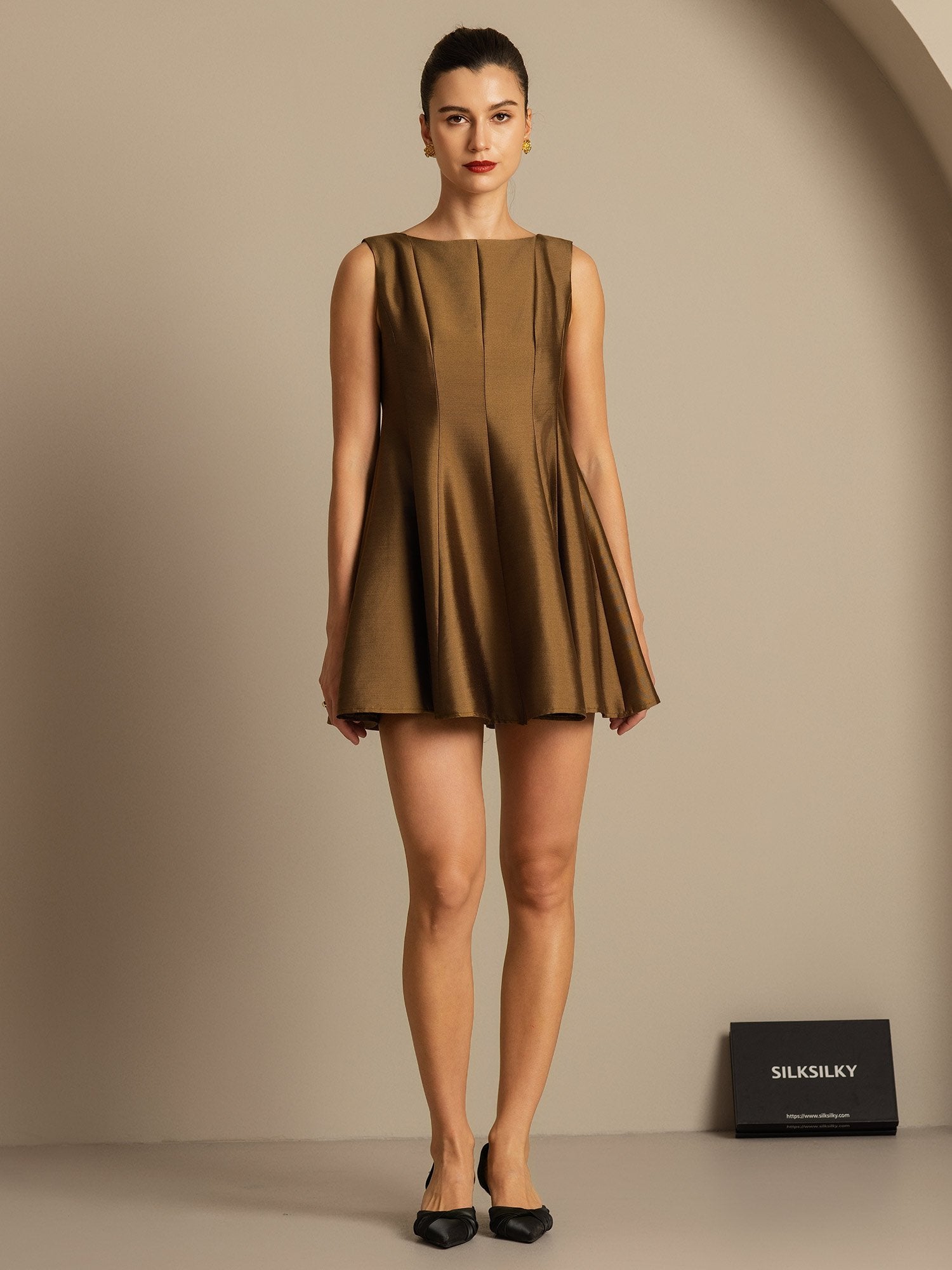 [Bronze] SilkSilky  32Momme Silk Dress 007,