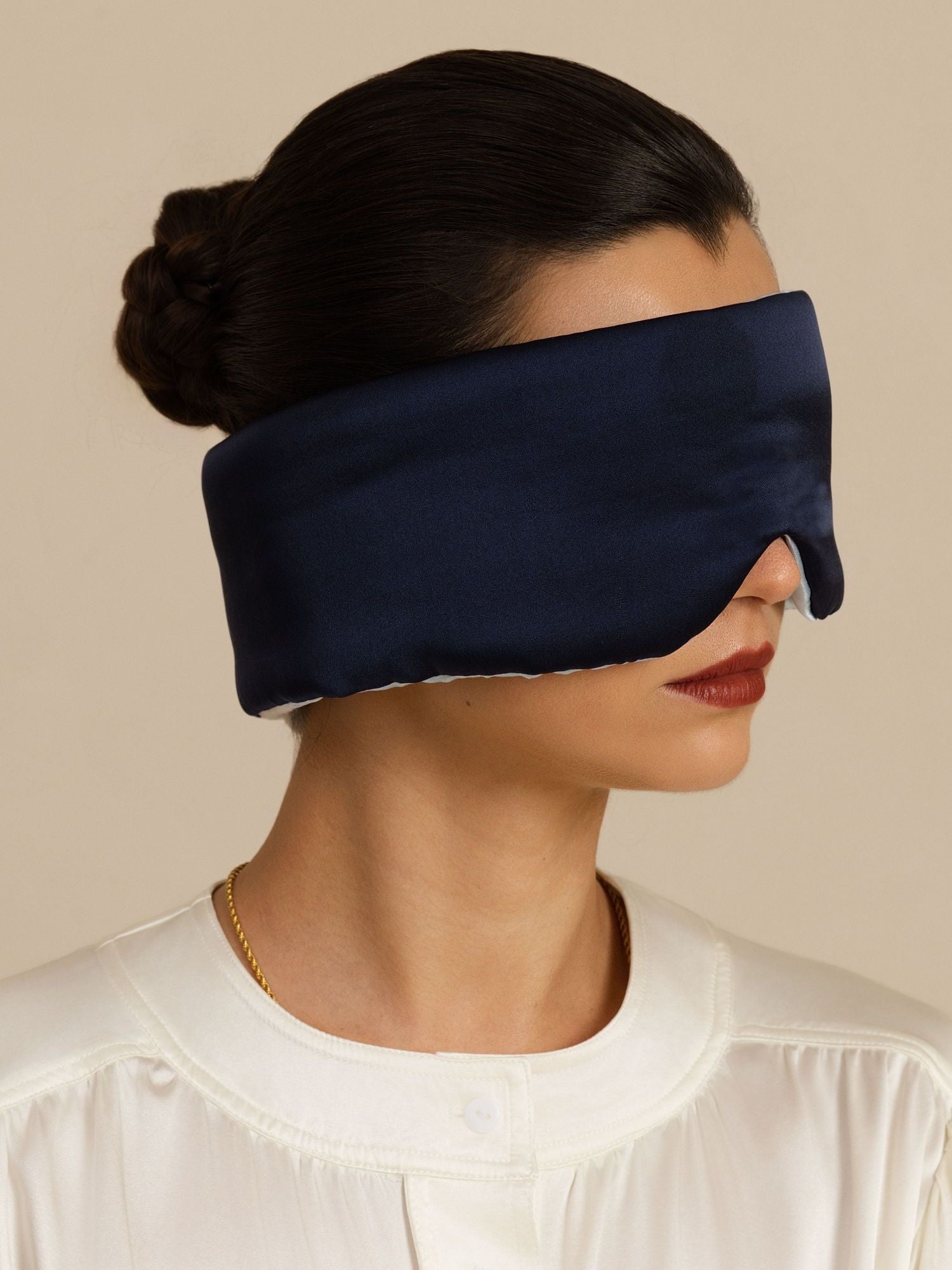 [DarkBlue+LightBlue] SilkSilky  Eye Mask 002