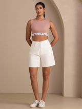 [Pink] SilkSilky  Sleeveless Crew Neck Camisole Top 006
