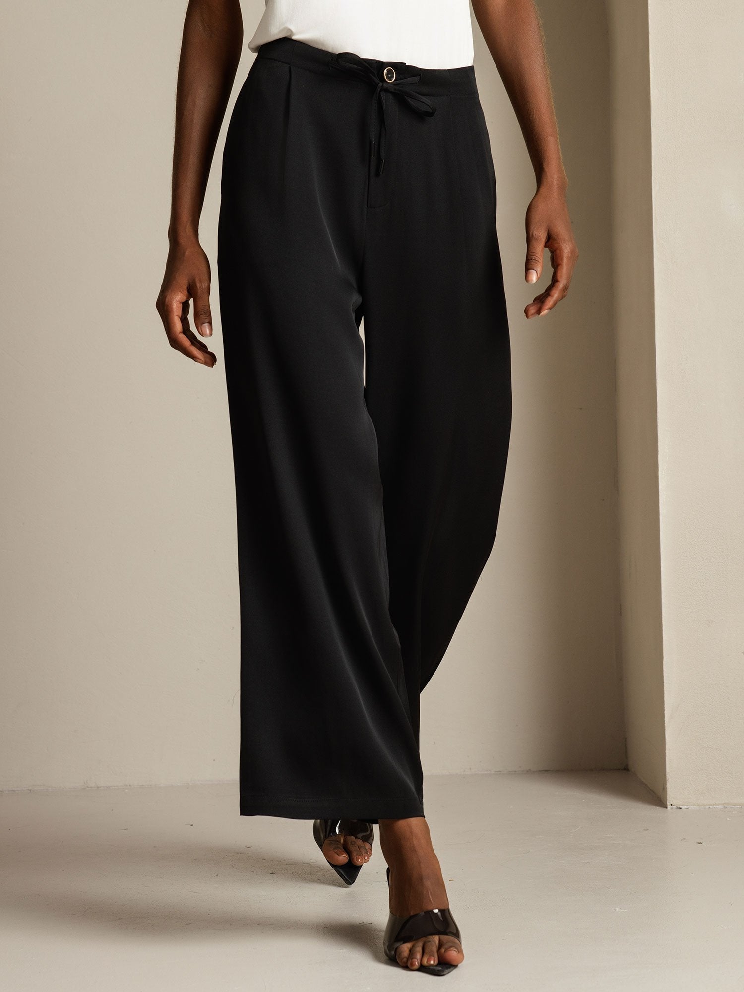 [Black] SilkSilky 19Momme Silk Womens Pants 003