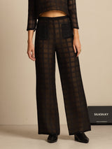 [Black] SilkSilky Pure Silk Womens Pants 003