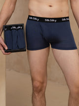 [Dark Blue] SilkSilky  100% Silk Jersey Men's Underwear 001