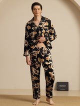 [Black Dragon] SilkSilky  Long Sleeve Notch Collar Men's Pajamas 007