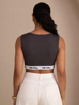 [Gray] SilkSilky  Sleeveless Crew Neck Camisole Top 002