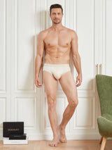 [Beige] SilkSilky  100% Silk Jersey Men's Underwear 006