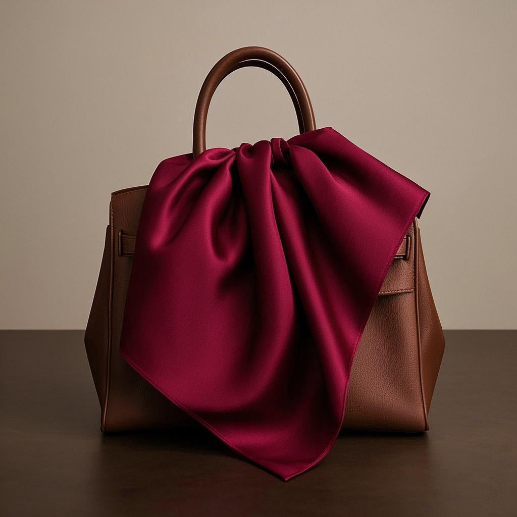 [Dark Red] SilkSilky  Pure Silk Scarf 002