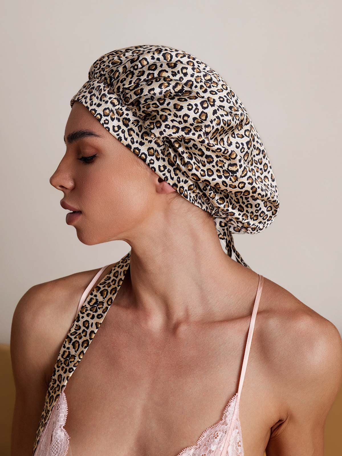 [Leopard] SilkSilky  Pure Silk Sleep Cap 007