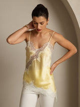 [Light Yellow] SilkSilky  Spaghetti Strap V Neck Camisole Top 003