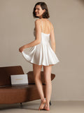 SilkSilky Pure Silk Deep V Neck Dress White 002