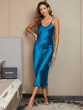 SilkSilky  Pure Silk Sleeveless Boat Neck Dress Teal 003