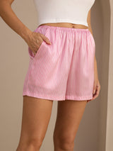 [Pink Pinstripe] SilkSilky Womens Shorts 004