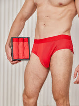[Red] SilkSilky  100% Silk Jersey Men's Underwear 002