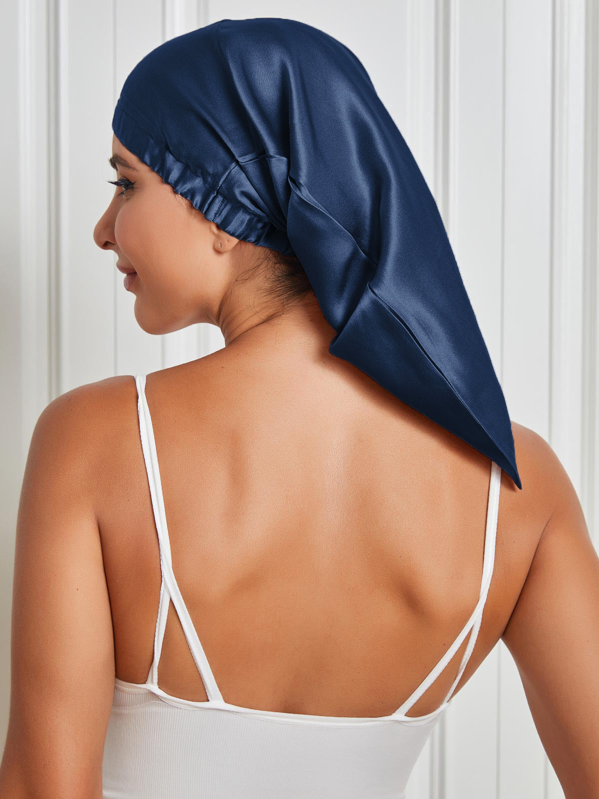 SilkSilky  Pure Silk Sleep Cap DarkBlue 001