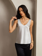 [Silver] SilkSilky  Sleeveless V Neck Camisole Top 001