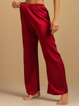 [Wine] SilkSilky 19Momme Silk Womens Sleep Bottoms 001