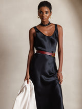 [Black] SilkSilky  Sleeveless Scoop Neck Dress 003
