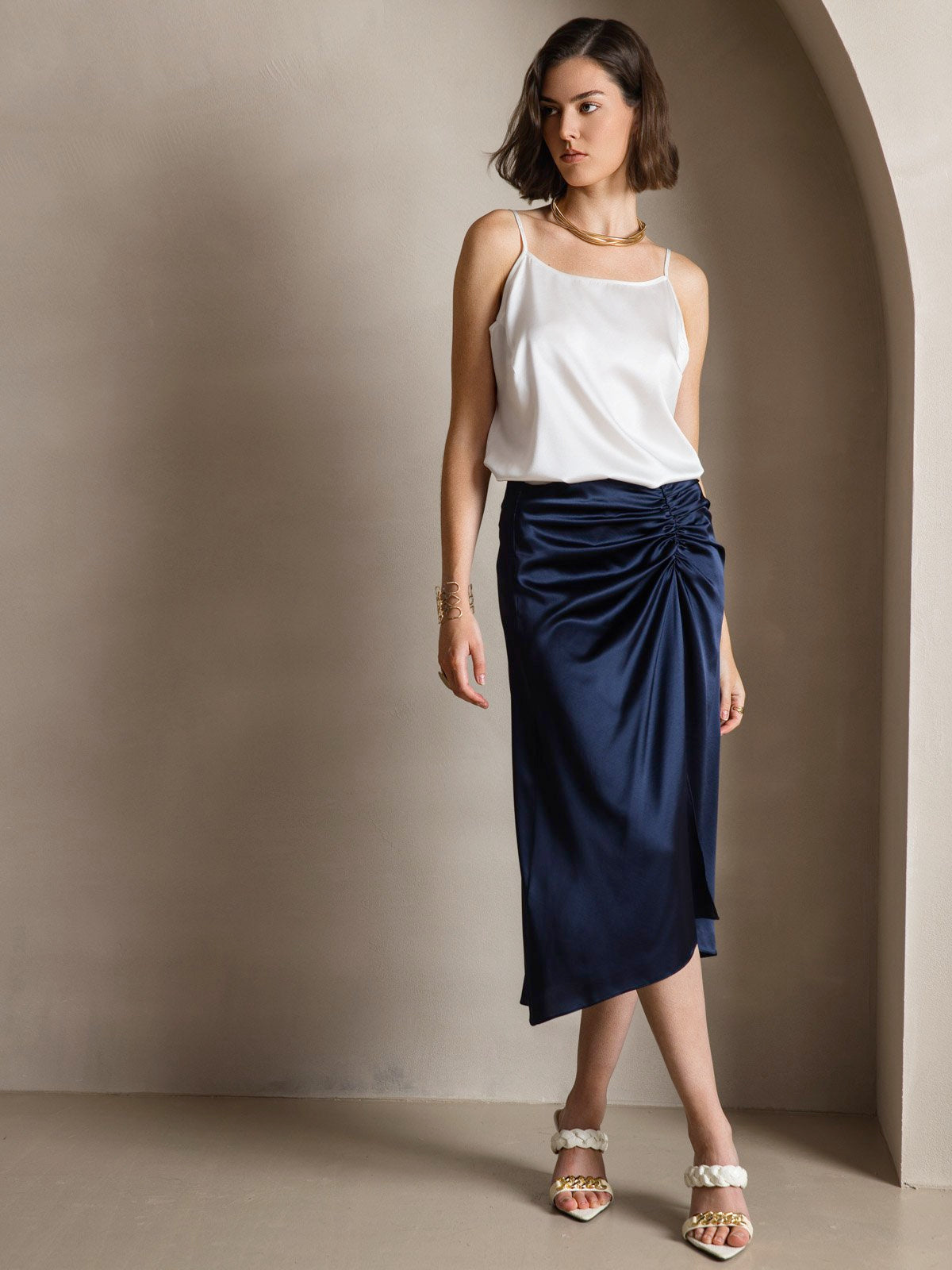 [White] SilkSilky  19Momme Silk Camisoles 009